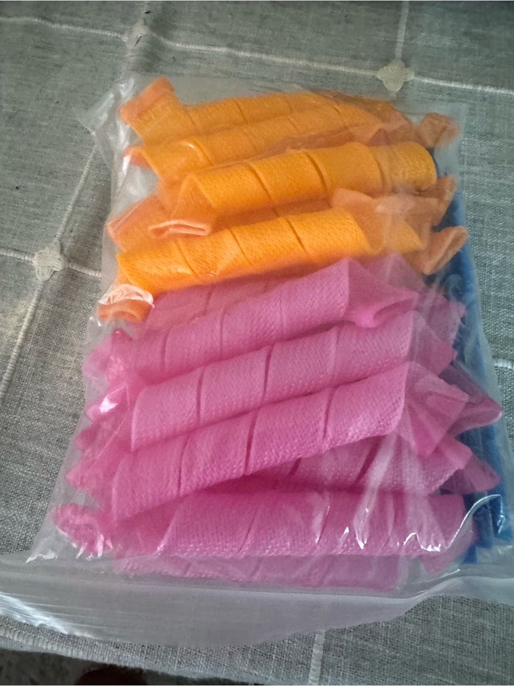 Pink & Orange Foam Curlers Pack - Unbranded No-Heat Rollers